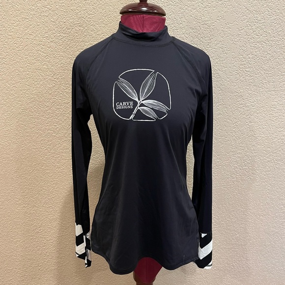 Carve Designs Mock Neck Rash Guard Swim Shirt - Picture 1 of 6